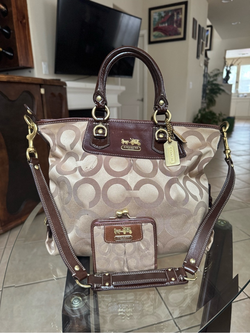 Coach Signature Tote and wallet